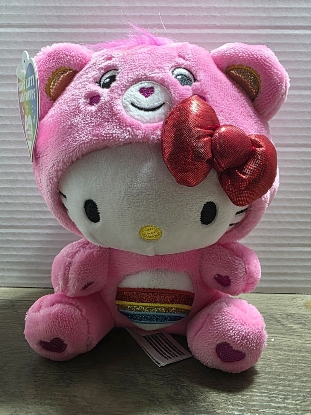 Hello Kitty and Friends x Care Bears 9" Hello Kitty Cheer Bear Soft Plush